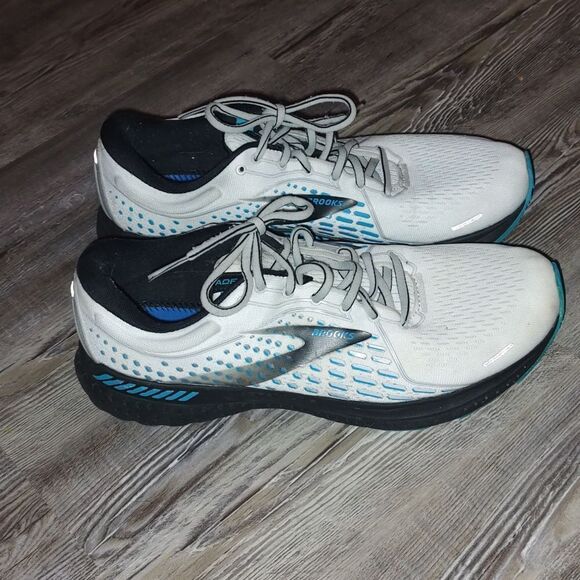 Brooks Adrenaline GTS 21 Road Running Shoes White Blue Black - Picture 5 of 13